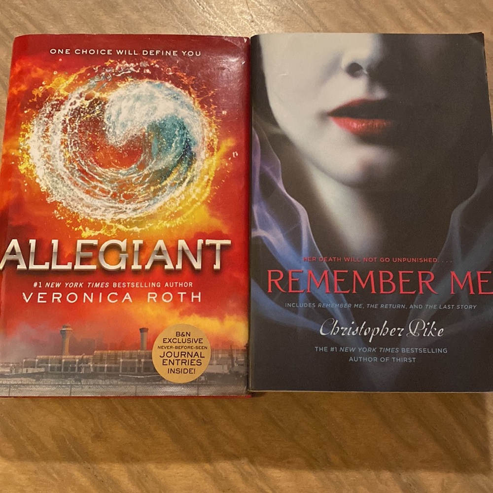 Allegiant and Remember Me Hardcover Books